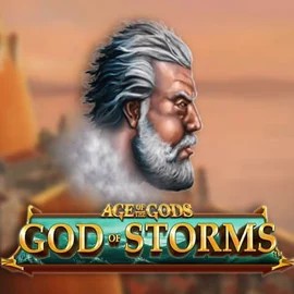 Age Of The Gods: God of Storms slot logo by Playtech at Fast Slots Casino
